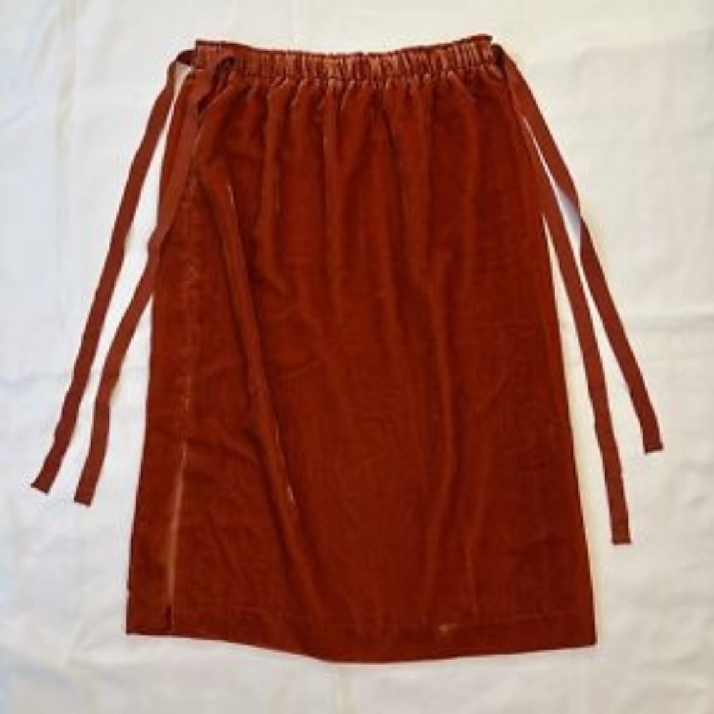 H&M Terracotta velvet Midi Skirt